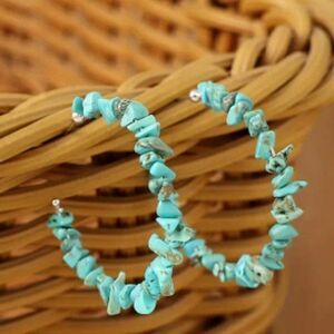 Turquoise hoop earrings colorful bohemian earrings for women